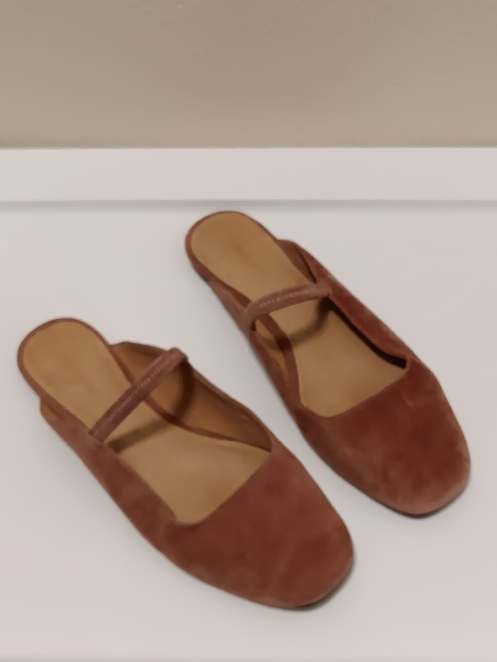 Madewell| Suede 7.5 The Greta Ballet Flat Mule Pink Feminine Romantic Balletcore